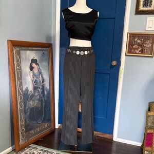 No Boundaries Black and Gray Striped Women's Pants